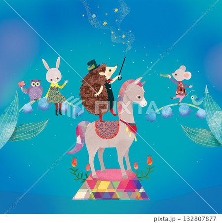 馬とハリネズミ 132807877