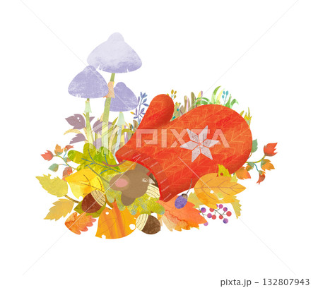 手袋とねずみ 132807943