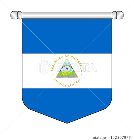 Equatorial Nicaragua National Banner Symbol Hanging 132807977