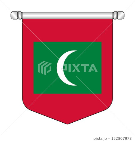 Equatorial Maldives National Banner Symbol Hanging 132807978