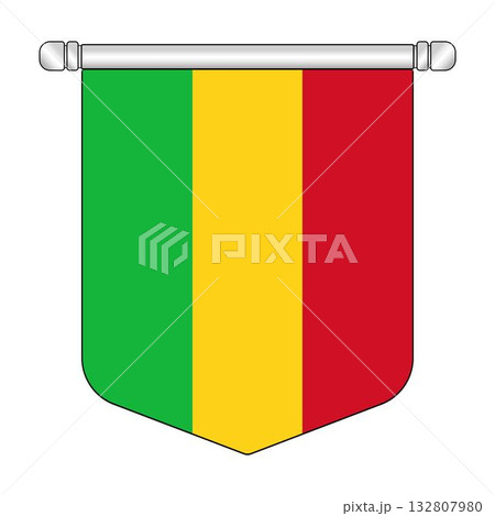 Equatorial Mali National Banner Symbol Hanging Equatorial Mali National Banner Symbol Hanging 132807980