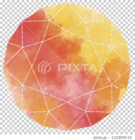 Dark yellow and red zircon cut watercolor material Dark yellow and red zircon cut watercolor material 132808510