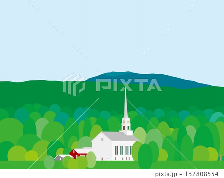 ストー stowe バーモント州 vermont 夏風景 ストー stowe バーモント州 vermont 夏風景 132808554