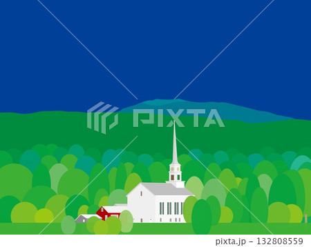 ストー stowe バーモント州 vermont 夏風景 ストー stowe バーモント州 vermont 夏風景 132808559