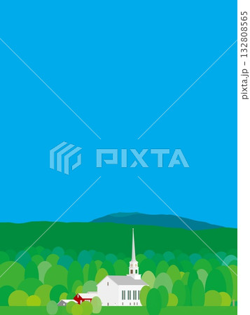 ストー stowe バーモント州 vermont 夏風景 ストー stowe バーモント州 vermont 夏風景 132808565