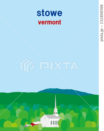 ストー stowe バーモント州 vermont 夏風景 ストー stowe バーモント州 vermont 夏風景 132808566