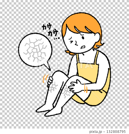 一位腳部乾燥、脫皮的女士 132808795