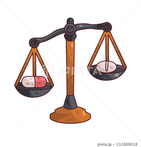 illustration of Medicine on Balance Scale illustration of Medicine on Balance Scale 132809018