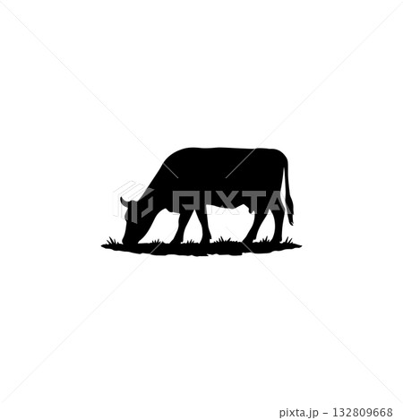 cow silhouette icon farm animal 132809668