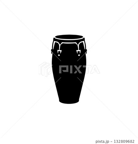 conga drum silhouette percussion musical instrument isolated on white background conga drum silhouette percussion musical instrument isolated on white background 132809682