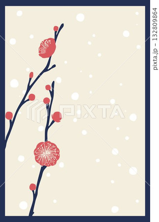 梅の花のレトロなベクターイラスト 梅の花のレトロなベクターイラスト 132809864