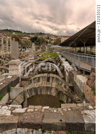 Izmir Agora of Smyrna Ancient Ruins with Stone Arches and Columns, Izmir, Turkey 132810111