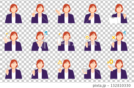 クライアント向け営業シーンのビジネス人物イラストセット 132810330