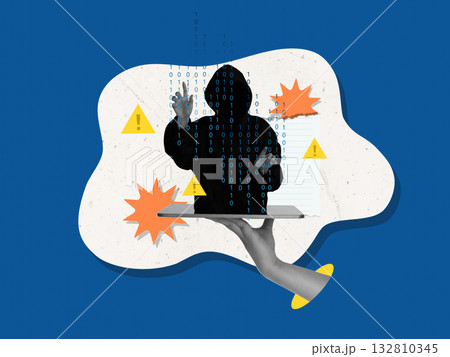 Cybersecurity focus on data threats and protective measures in the digital environment. Vector illustration Cybersecurity focus on data threats and protective measures in the digital environment. Vector illustration 132810345