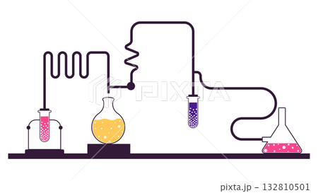 Flasks and beakers and glass tube 132810501