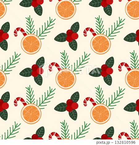 Cozy, atmospheric winter holiday seamless pattern 132810596