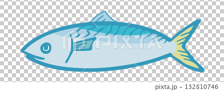魚イラスト手描きのかんたんシンプルな食品 132810746