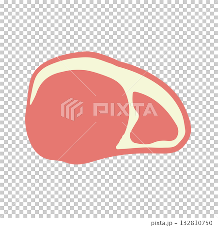 Pork hand-drawn simple food illustration_no outline 132810750