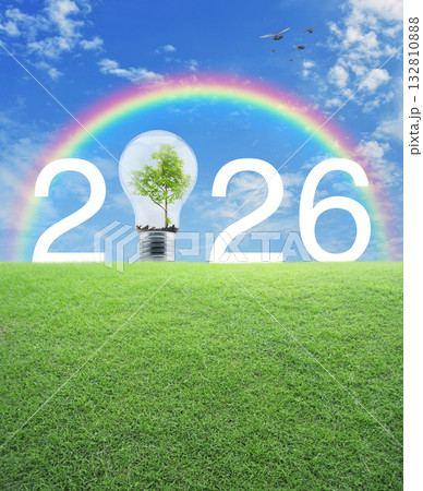 Happy new year 2026 ecological cover concept Happy new year 2026 ecological cover concept 132810888