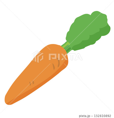 にんじんイラスト手描きのかんたんシンプルな食品_輪郭なし 132810892