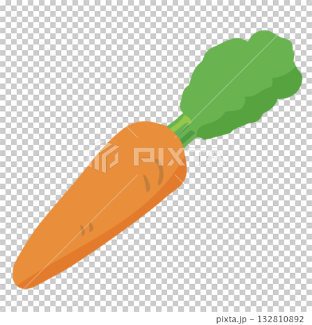 にんじんイラスト手描きのかんたんシンプルな食品_輪郭なし 132810892