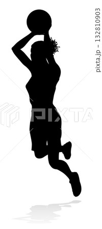Silhouette Woman Female Sports Basketball Player 132810903