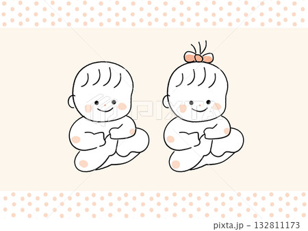 男の子と女の子の赤ちゃん 男の子と女の子の赤ちゃん 132811173
