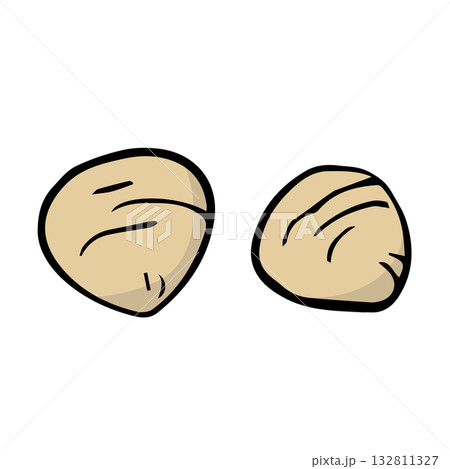 しじみイラスト手描きのかんたんシンプルな食品_輪郭あり しじみイラスト手描きのかんたんシンプルな食品_輪郭あり 132811327