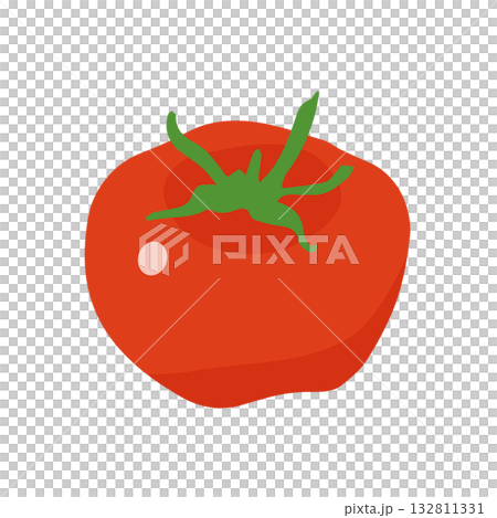 トマトイラスト手描きのかんたんシンプルな食品_輪郭なし 132811331