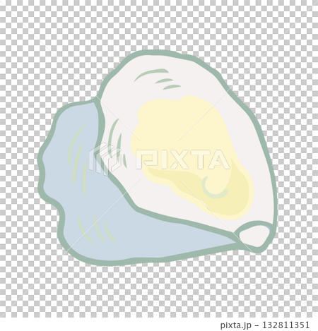 牡蠣イラスト手描きのかんたんシンプルな食品 132811351