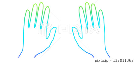 シンプルな手のアイコン、手の甲左右セット、かわいい色味のグラデーション シンプルな手のアイコン、手の甲左右セット、かわいい色味のグラデーション 132811368