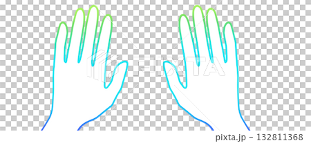 シンプルな手のアイコン、手の甲左右セット、かわいい色味のグラデーション シンプルな手のアイコン、手の甲左右セット、かわいい色味のグラデーション 132811368