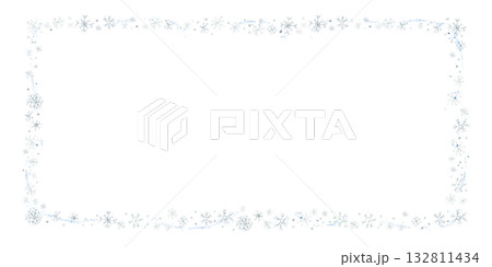 Cute winter snowflakes frame. Falling snow flakes. Watercolor hand drawn illustration isolated on white background for baby nursery kids design holiday print Christmas card invitation template label Cute winter snowflakes frame. Falling snow flakes. Watercolor hand drawn illustration isolated on white background for baby nursery kids design holiday print Christmas card invitation template label 132811434