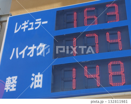 ガソリン価格　ガソリンスタンド 132811981