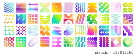 Brutalist y2k shape - gradient abstract elements 132812166