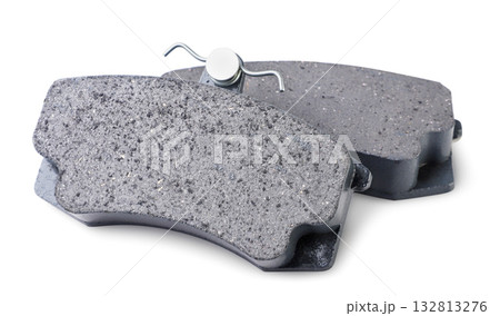Two brake pads close-up on a white. Isolated Two brake pads close-up on a white. Isolated 132813276