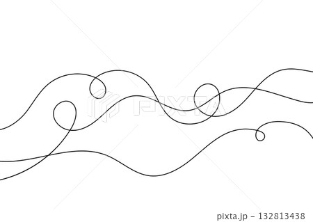 Wavy doodle lines, curved background, black and white graphic design Wavy doodle lines, curved background, black and white graphic design 132813438