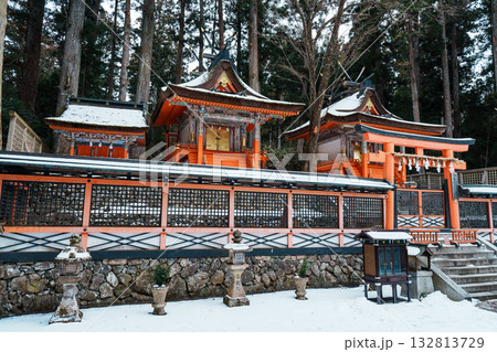高野山　壇上伽藍　冬の御社 132813729