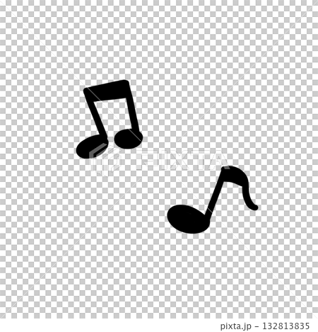 簡單手寫風格插畫素材音符 簡單手寫風格插畫素材音符 132813835