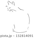 猫のシンプルおしゃれ線画 132814091