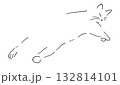 猫のシンプルおしゃれ線画 132814101
