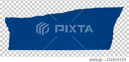 blue crumpled torn tape isolated on transparent background. 132814159