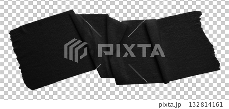 black crumpled torn tape isolated on transparent background. black crumpled torn tape isolated on transparent background. 132814161