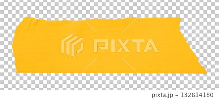 yellow crumpled torn tape isolated on transparent background. yellow crumpled torn tape isolated on transparent background. 132814180