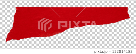 red crumpled torn tape isolated on transparent background. red crumpled torn tape isolated on transparent background. 132814182