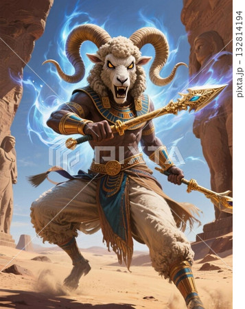 古代エジプトの神クヌム 132814194