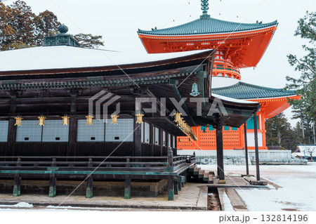 雪の高野山 壇上伽藍 御影堂 雪の高野山 壇上伽藍 御影堂 132814196