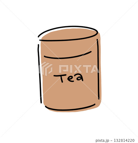 シンプルな紅茶缶のイラスト 132814220