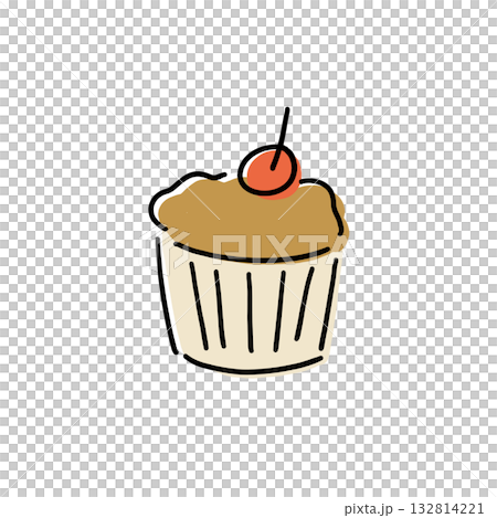 簡單的紙杯蛋糕插畫 簡單的紙杯蛋糕插畫 132814221