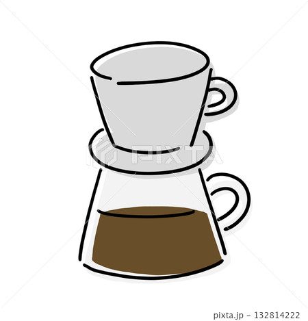 シンプルなコーヒーサーバーのイラスト 132814222